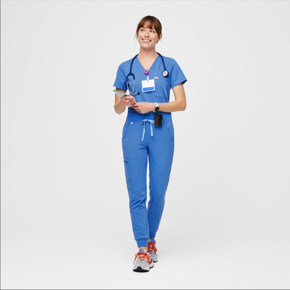 Figs Capri Blue Scrubs Set S